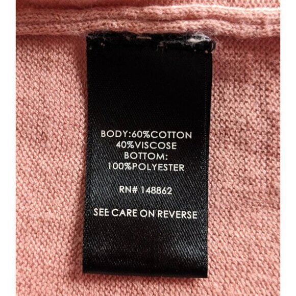 TORRID Peach Pink Raglan 2fer Sweater w/ Paisley Underhem Boatneck Size 4 - Picture 5 of 8